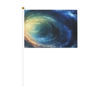 Starry Night Sky Canne de drapeau portable avec impression d'espace extérieur profond, décoration d'événements, utilisation polyvalente, activités de groupe