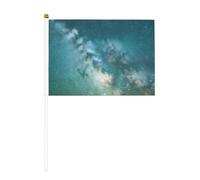 Starry Night Sky Canne de drapeau portable avec impression d'espace extérieur profond, décoration d'événements, utilisation polyvalente, activités de groupe