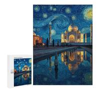 Starry Night Taj Mahal Reflection -1 Puzzle 1000 Pièces Educa Jouet en Bois Cadeau Unique Décoration Intérieure Jeu Éducatif Challenge Toy Adultes Et Enfants À Partir De 14 Ans 500 PCS