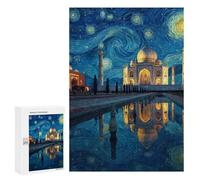 Starry Night Taj Mahal Reflection -1 Puzzle 1000 Pièces Educa Jouet en Bois Cadeau Unique Décoration Intérieure Jeu Éducatif Challenge Toy Adultes Et Enfants À Partir De 14 Ans 300 PCS