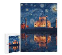 Starry Night Taj Mahal Reflection Puzzle 1000 Pièces Educa Jouet en Bois Cadeau Unique Décoration Intérieure Jeu Éducatif Challenge Toy Adultes Et Enfants À Partir De 14 Ans 500 PCS