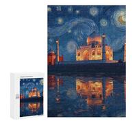 Starry Night Taj Mahal Reflection Puzzle 1000 Pièces Educa Jouet en Bois Cadeau Unique Décoration Intérieure Jeu Éducatif Challenge Toy Adultes Et Enfants À Partir De 14 Ans 300 PCS