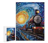 Starry Night Train Journey Puzzle 1000 Pièces Educa Jouet en Bois Cadeau Unique Décoration Intérieure Jeu Éducatif Challenge Toy Adultes Et Enfants À Partir De 14 Ans 500 PCS