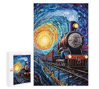 Starry Night Train Journey Puzzle 1000 Pièces Educa Jouet en Bois Cadeau Unique Décoration Intérieure Jeu Éducatif Challenge Toy Adultes Et Enfants À Partir De 14 Ans 1000 PCS