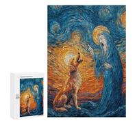 Starry Night with Dog Puzzle 1000 Pièces Educa Jouet en Bois Cadeau Unique Décoration Intérieure Jeu Éducatif Challenge Toy Adultes Et Enfants À Partir De 14 Ans 300 PCS