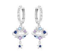 Starry Sky Boucles d'oreilles pendantes minimalistes en argent pour usage professionnel et de soirée