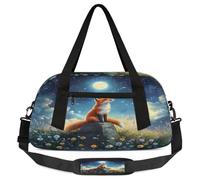 Starry Sky Fox Daisy Petit sac de sport léger pour garçons et filles, sac fourre-tout de w nd, sac de sport pour l'école, le sport, les soirées pyjama