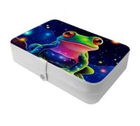 Starry Sky Frog-1245 Boîte à bijoux de voyage compacte mais grande pour bagues, boucles d'oreilles, colliers, bracelets, bracelets - Votre boîte à bijoux portable pour des voyages en toute sécurité -