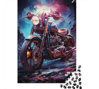 Starry Sky Motorcycle Puzzle 1000 Pièces Cadeau Unique Jeu Éducatif Défi Jouet À De Qualité Supérieure Peinture Art pour Adultes Et Enfants À Partir De 12 Ans 1000pcs (75x50cm)