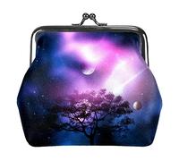 Starry Sky Planet Coin Purses Wallets Vintage Pouch Bags for Gift Multicolore 3.3x3.6 in/11x12 cm
