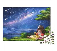 Starry Sky Puzzle for Adultees 1000 Piece Recy irl and Dog Puzzles for Elderly Impossible Difficile Difficile Stimulant Idée de Cadeau Parfaite for Femmes 38x26cm/1000pcs