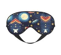 Starry Sky Universe Space Print Masque doux pour les yeux - Sommeil confortable, ombre de nuit élastique, couvre-yeux pour voyage, méditation