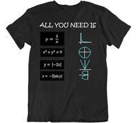 STARRY STAR Men's All You Need is Love Slim Fit Mens Funny Math Shirt Mathematical Equation Humor Tee9537 T-Shirts Black M