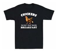 STARRY STAR Men's Chickens The Pet That Poops Breakfast Funny Backyard Farmer Vintage Men T-Shirts Black L