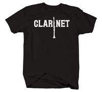 STARRY STAR Men's Clarinet Music Ensemble Band Musical Instrument Women T-Shirts Black XL
