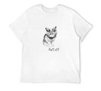 STARRY STAR Men's Fluff Off Angry Cat White Cotton Full Size S-3Xl Angry Cat T-Shirts White 3XL