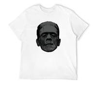 STARRY STAR Men's Frankenstein Horror Movie Cotton Karloff Monster T-Shirts White S