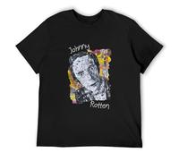 STARRY STAR Men's Gongzuo Johnny Rotten Collage Short-Sleeve Mens 100% Cotton T-Shirts Black S