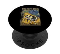 Starry UFO Night Van Farmer Gogh Ferme Vache drôle Vintage PopSockets PopGrip Adhésif