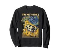 Starry UFO Night Van Farmer Gogh Ferme Vache drôle Vintage Sweatshirt