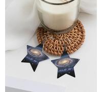 Starry Universe Space Boucles d'oreilles élégantes en cuir Motif étoile Accessoires tendance et uniques pour un usage quotidien, taille unique