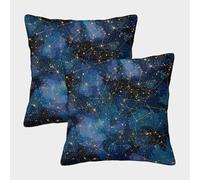 StarryNight - CosmicConstellationsStyle Housse Coussin 2 Pièces Art Taie d'oreiller Décoration Housses De Coussin Canape Luxe pour Siège Maison 45x45cm