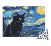StarryNightCat Puzzle 1000 Pièces Adulte en Carton De Qualité Supérieure, Jeu De Puzzle À Assembler Soi-même Puzzle De Détente pour Un Office Break Puzzle, Cadeau Original Adulte 5