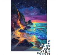 StarryNightPlage Set Puzzle 1000 Pièces pour Hobbyistes, Carton Premium, Décoration Intérieure, Cadeau Anniversaire Parfait, Jeu Défi Difficile 70x50cm/1000pcs