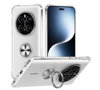 STARRYNOVA Coque Compatible avec Honor Magic 7 Pro 5G, Anneau Béquille Crystal Clear Etui, Anti-Chute aux Quatre Coins Transparent Protection Housse TPU Rotatif à 360 Bague Cover - Anneau Argent