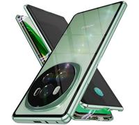 STARRYNOVA Coque Privacy Compatible avec Honor Magic 6 Pro 5G, Métal Magnétique Confidentialité Étui, Verre trempé Anti Peeping Case, Avant et Arrière à 360° pour Housse - Vert
