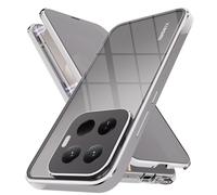 STARRYNOVA Coque Privacy Compatible avec Xiaomi 15T Pro 5G, Métal Magnétique Confidentialité Étui Verre trempé Anti Peeping Case Avant Arrière 360° Housse - Argent