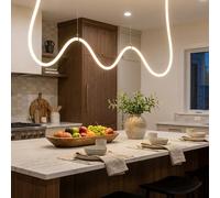 STARRYOL Lustre Suspension LED 300cm, Plafonnier à Intensité Variable avec Télécommande, 68W, 3 Températures de Couleur (3000K-6000K), Lampe de Salon Flexible pour Chambre et Espaces Commerciaux