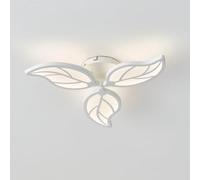 STARRYOL Plafonnier LED moderne 24 W en forme de feuille, 45 cm de diamètre, blanc mat, pour chambre, bureau et salle à manger - Blanc chaud 4000 K