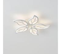STARRYOL Plafonnier LED moderne 40 W en forme de feuille, 50 cm de diamètre, blanc mat, pour chambre, bureau et salle à manger - Blanc chaud 4000 K