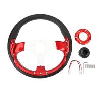 Starrypxl 13in Car Wheel de direction Pu Élégant look impact Proof amélioré Grip Comfort Easy Facile Racing Racing Wheel Bleu pour véhicule (Rot)