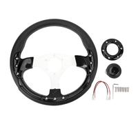 Starrypxl 13in Car Wheel de direction Pu Élégant look impact Proof amélioré Grip Comfort Easy Facile Racing Racing Wheel Bleu pour véhicule (Schwarz)