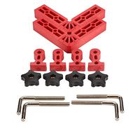 Starrypxl 2pcs 90 degrés Squares de positionnement 120 mm 4 1/2In à angle droit de fixation droite Blamp outil de travail du bois précis Construction durable Projets de bricolage (Rot)