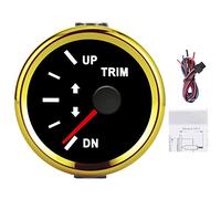 Starrypxl Boat Trim Balance Mythier IP67 IP67 Backlight Red Backlight 52 mm Black Silver Cover Marine Yacht Ship (Schwarzer Hintergrund Goldrahmen)