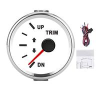 Starrypxl Boat Trim Balance Mythier IP67 IP67 Backlight Red Backlight 52 mm Black Silver Cover Marine Yacht Ship (Weißes Zifferblatt Silberabdeckung)