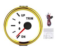 Starrypxl Boat Trim Balance Mythier IP67 IP67 Backlight Red Backlight 52 mm Black Silver Cover Marine Yacht Ship (Goldrahmen auf weißem Hintergrund)