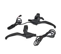 Starrypxl Electric Bike Brake Handle Lever Aluminum Alloy Black 1 Pair Anti Rust Sturdy Durable Three Finger Design with Safety Cut Off and Bell for Electric Cycle Accessories