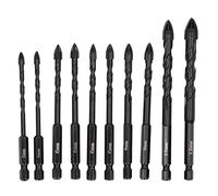Starrypxl En Carbure Cémenté 10PCS 3 Flûte Croix Vis Foret Hex Tige Maçonnerie Twist Bits Durable Construction De Précision