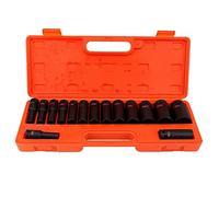 Starrypxl Ensemble de 15 douilles à chocs profondes de 1/2 pouce, 10 à 32 mm, durables, polyvalentes, essentielles pour garage et atelier