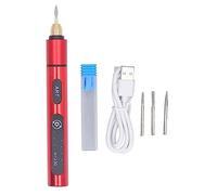 Starrypxl Gravure électrique stylo rechargeable 3 engrenages 5V outil rotatif sans cordon bleu de la sculpture efficace Conception polyvalente de sculpture pour fabrication (Rot)