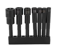 Starrypxl Hexagonal Plum Blossom Socket Set 7pcs CRV Anti-Theft Vis à vis E4 E5 E6 E8 E10 E12 E14 1/4in DIA Kit d'outils polyvalent pour la fixation et l'entretien sécurisées