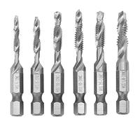 Starrypxl HSS HEX Shank 6PCS US US Standard Fix Tapot Tarking Drill Bit Hand Tools durable Précision polyvalente pour les projets et réparations du bricolage