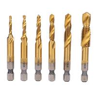 Starrypxl HSS Tap Drill Bits Set 6pcs High Speed Steel Ebated Hex Shank M3 to M10 Thread Hand Tool Précision durable pour le bois métallique Plastique