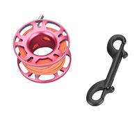 Starrypxl Keep Diving Aviation Aluminum Finger Reel Clip Scuba Diving Tech Spool 15m Line Lightweight Durable Corrosion Resistant for Underwater Exploration Black Grey Blue Pink (Rose Clair)