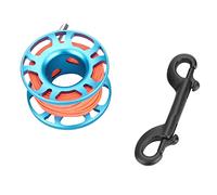 Starrypxl Keep Diving Aviation Aluminum Finger Reel Clip Scuba Diving Tech Spool 15m Line Lightweight Durable Corrosion Resistant for Underwater Exploration Black Grey Blue Pink (Bleue)