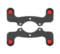 Starrypxl Kit de bouton de corn de volant 2pcs Fonctionnalité améliorée en fibre de carbone Green 6 boulons Remplacement idéal pour la course et les voitures personnalisées (Red Button)